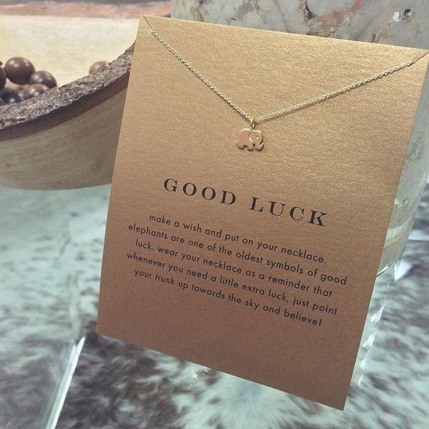 RVM Jewels Card + Good Luck Elephant Symbol Pendant Necklace for