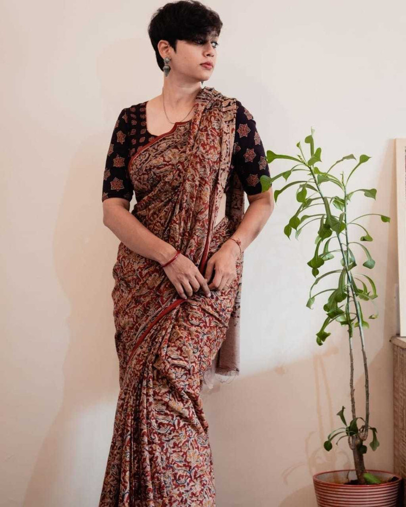 Flipkart kalamkari cotton sarees sales
