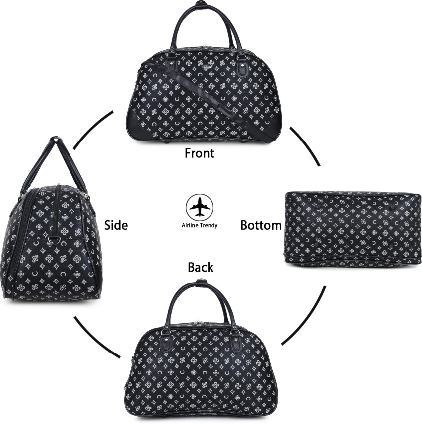Kezitaska Women Travel Duffle Bag (BLACK PRINT) Small Travel Bag