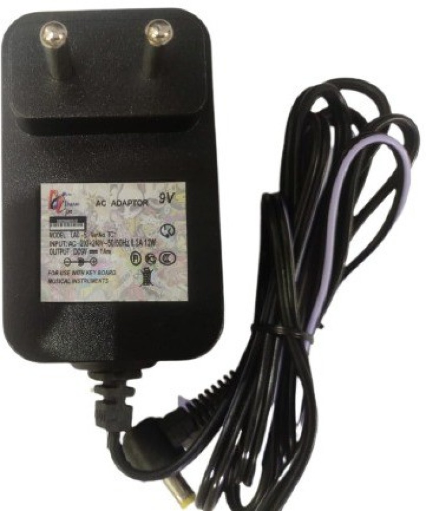 FOX MICRO 9V Power Adapter for Casio Keyboard AD-5 MA150 AD-5MU WK-110  WK-200 LK-43 LK-220 Worldwide Adaptor BLACK - Price in India