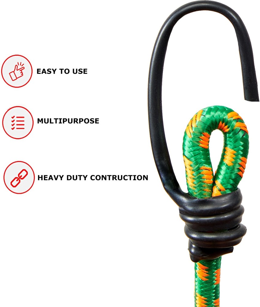 Buy Bungee Cords for Motorcycle, Nylon Elastic Tying Rope with Hooks, (6.8  ft) Set-3, Multicolor Online at desertcartINDIA