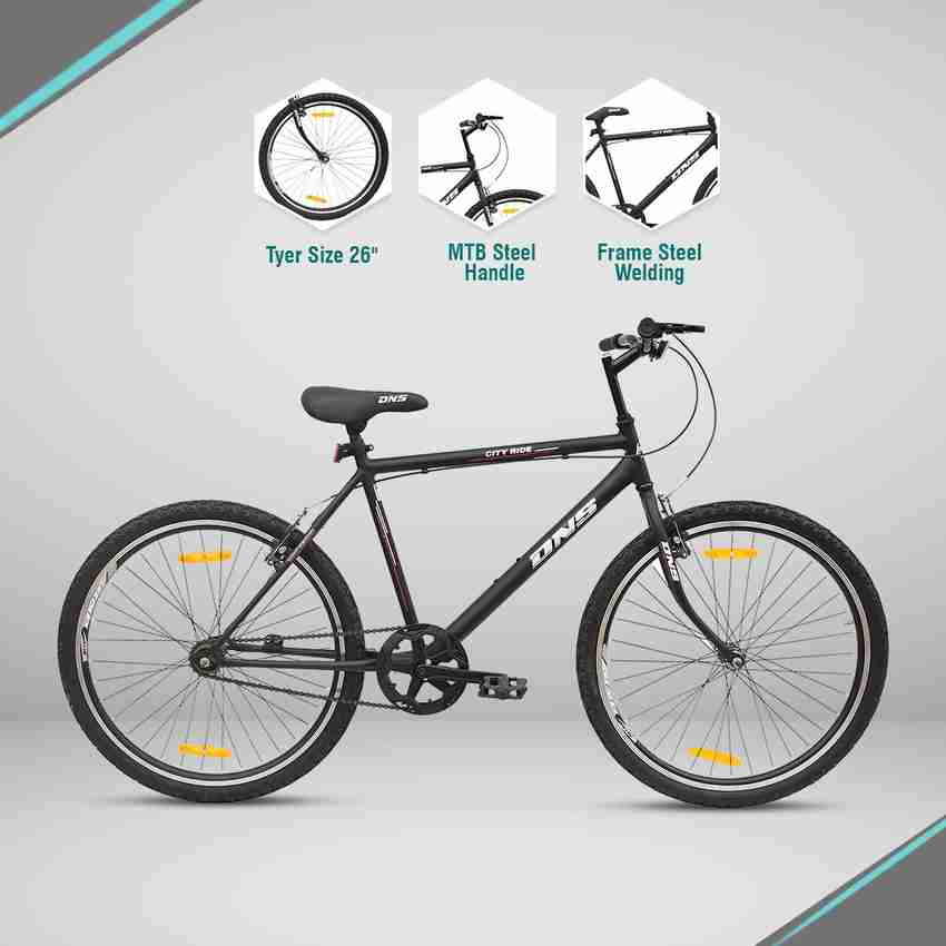 DNS BIKES CityRide 26T Cycle for Men Single Speed Steel Frame 18