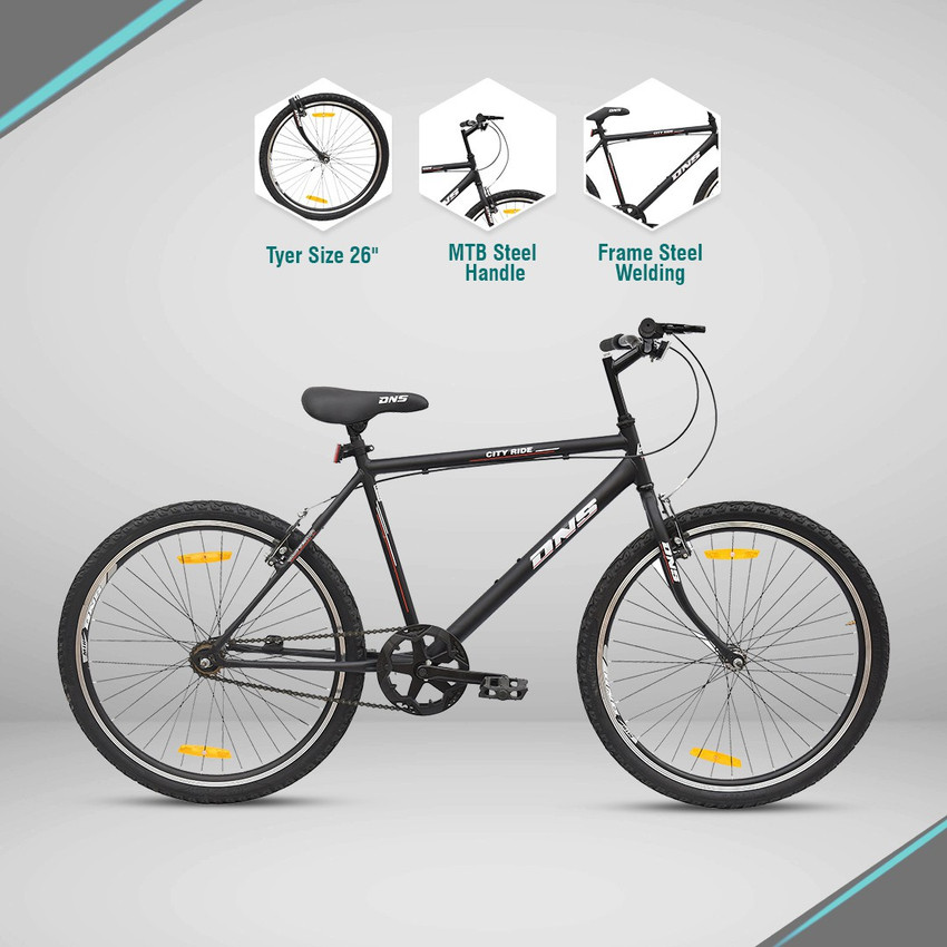 DNS BIKES CityRide 26T Cycle for Girls Ladies Single Speed Steel Frame 18 inches V Brakes 26 T Mountain Cycle Price in India Buy DNS BIKES CityRide 26T Cycle for Girls Ladies Single Speed