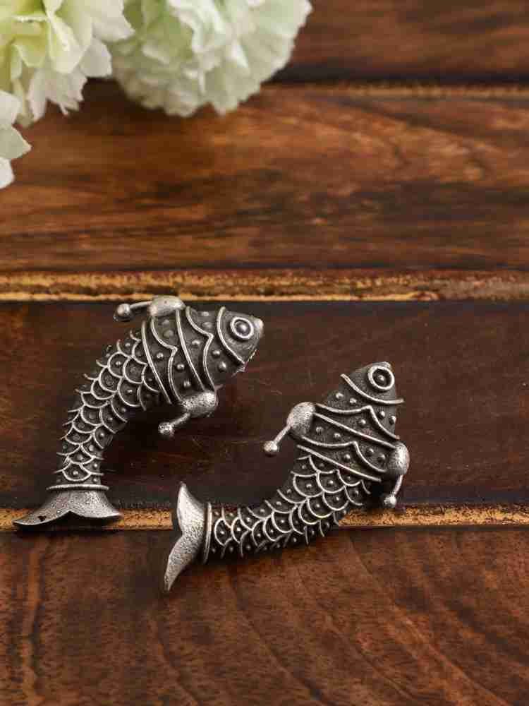 German Silver Stylist Little Flower Earrings with Fish Hook For Girls and  women.