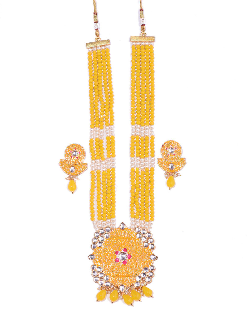 Juwelen Brass Gold plated Yellow White Jewellery Set Price in India Buy Juwelen Brass Gold plated Yellow White Jewellery Set Online at Best Prices in India Flipkart