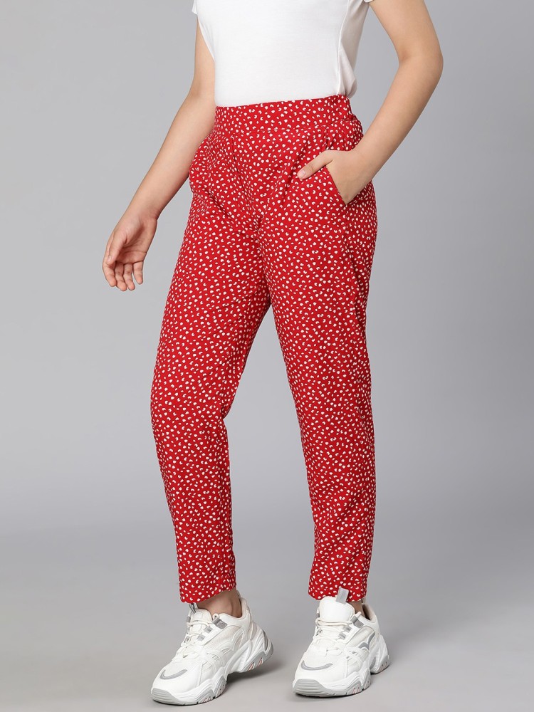 Girls red trousers best sale