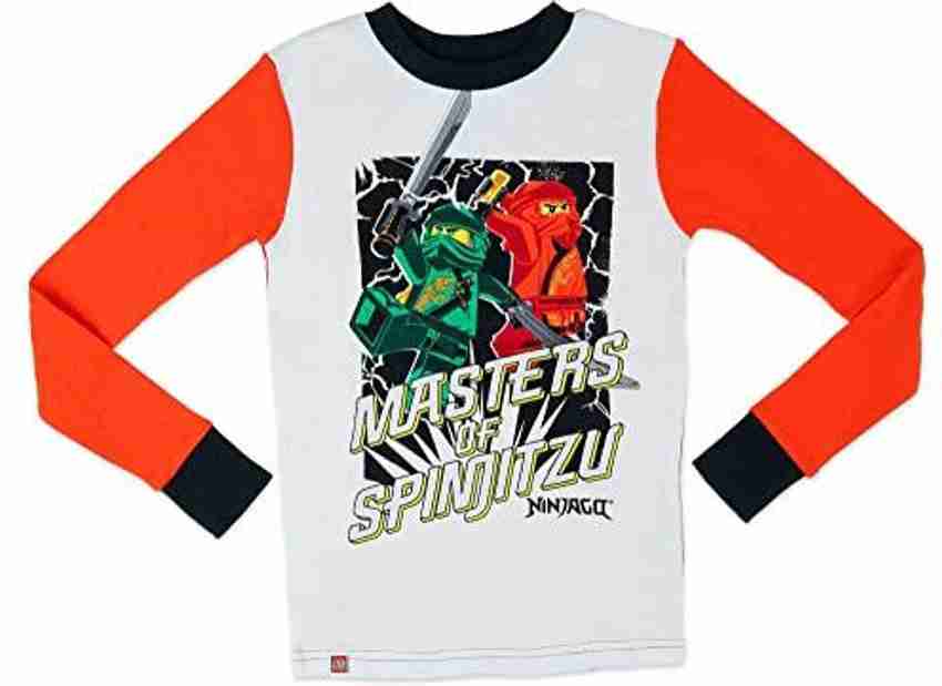LEGO Ninjago Boys 2 Piece Cotton Pajamas with Slippers Size 6 Red