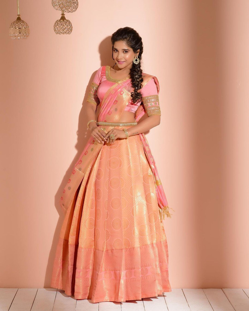 Lehenga half saree in sale flipkart