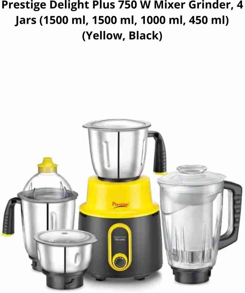 Prestige by TTK PRESTIGE DELIGHT PLUS 750 W Juicer Mixer Grinder Price in India Buy Prestige by TTK PRESTIGE DELIGHT PLUS 750 W Juicer Mixer Grinder Online at Flipkart