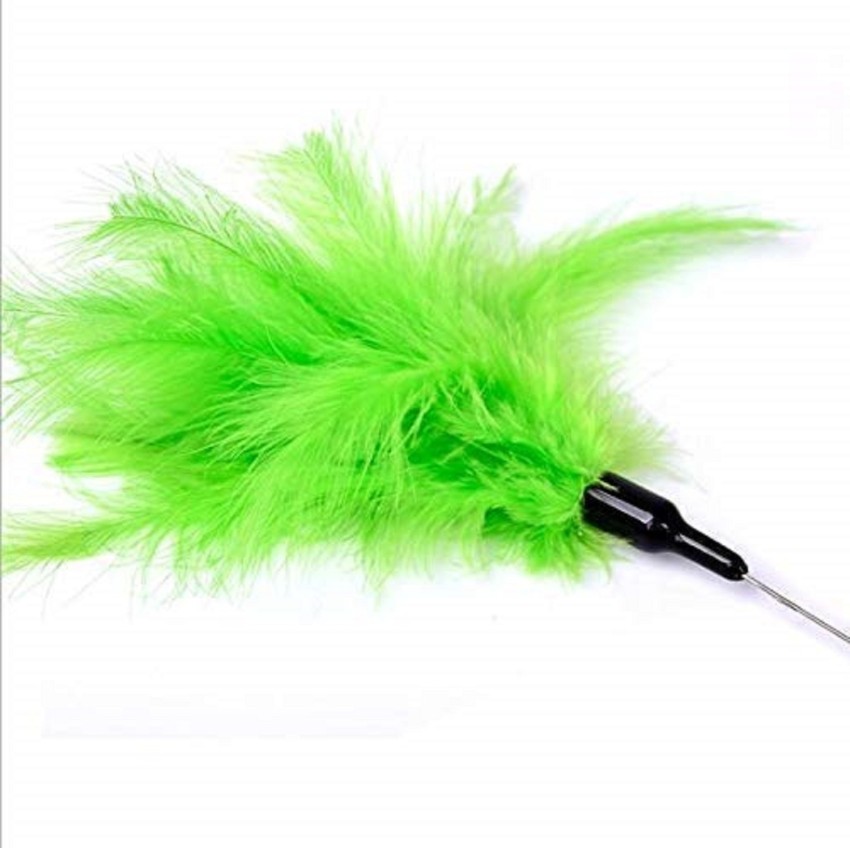 Colorful Feather Teaser Wand Cat Toy With Steel Wire Design