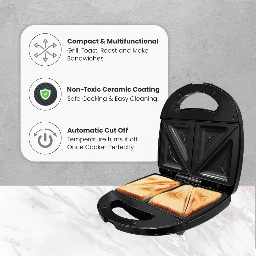 Candes Crunch Sandwich Toaster, 750 W with 4 Slice Non-Stick Toast