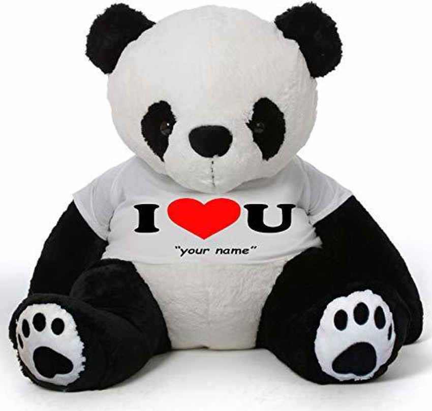 Hug n Feel Big Teddy Panda Wearing I Love u Customise Your Name
