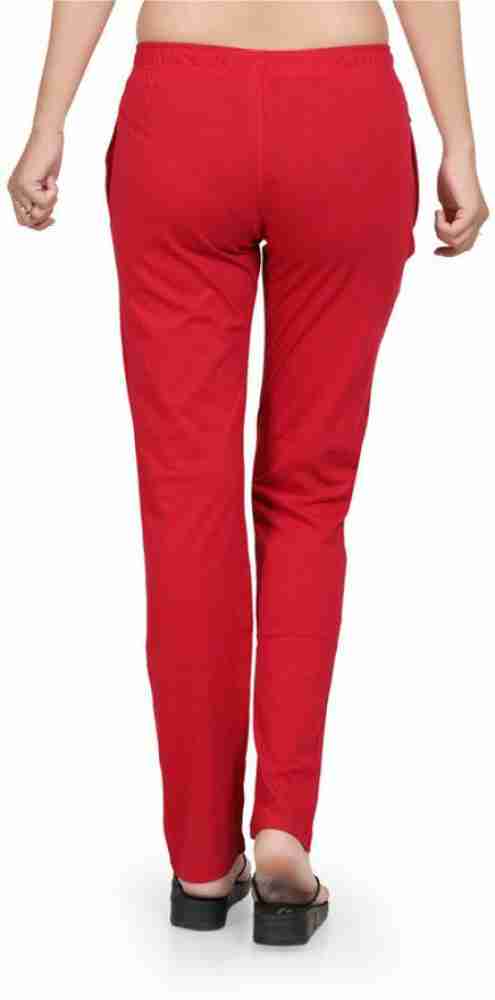 Womens Red Solid Basic Sweatpants XXL