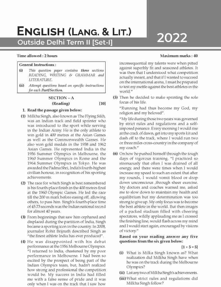 Last year question paper hot sale of cbse class 10