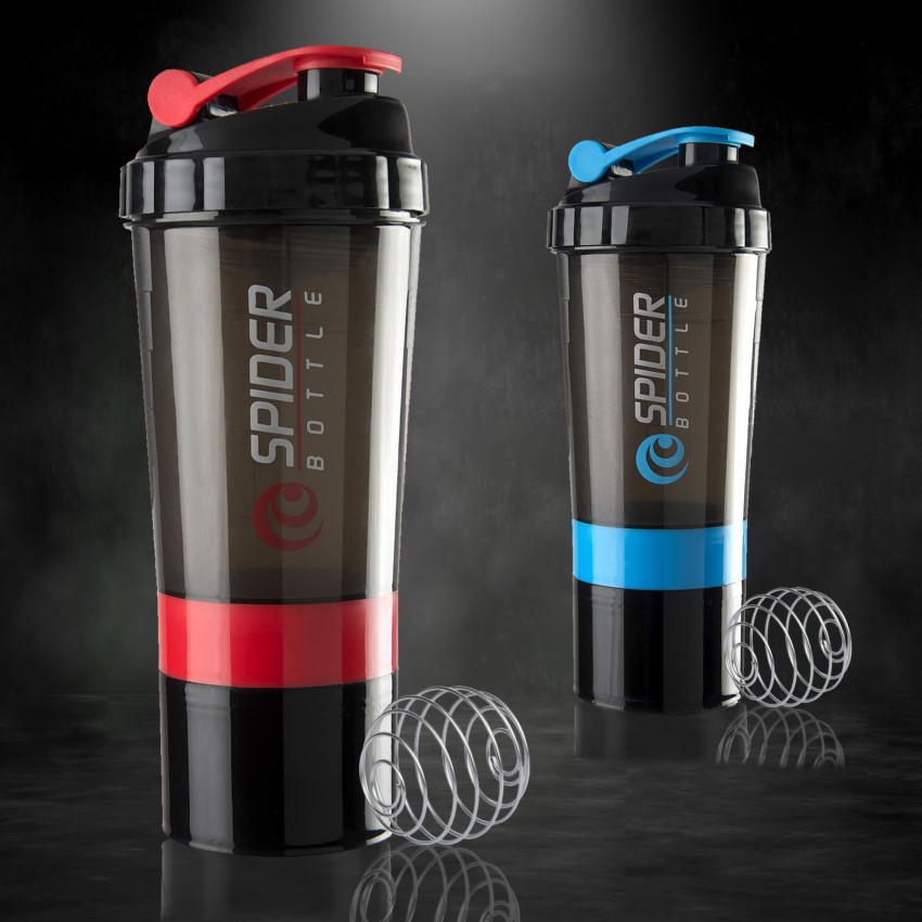 spider Smart Protein Shaker Bottle for gym with 2 Storage Extra Compartment  500 ml Shaker - Buy spider Smart Protein Shaker Bottle for gym with 2  Storage Extra Compartment 500 ml Shaker