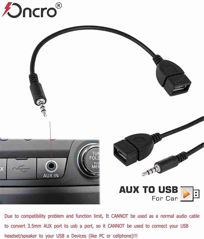 ONCRO Stereo Audio Cable 0.08 m aux to usb cable for car usb to 3.5 jack usb  to aux connector audio to 3.5 mm - ONCRO 
