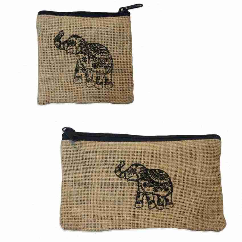 Jute zipper pouch store