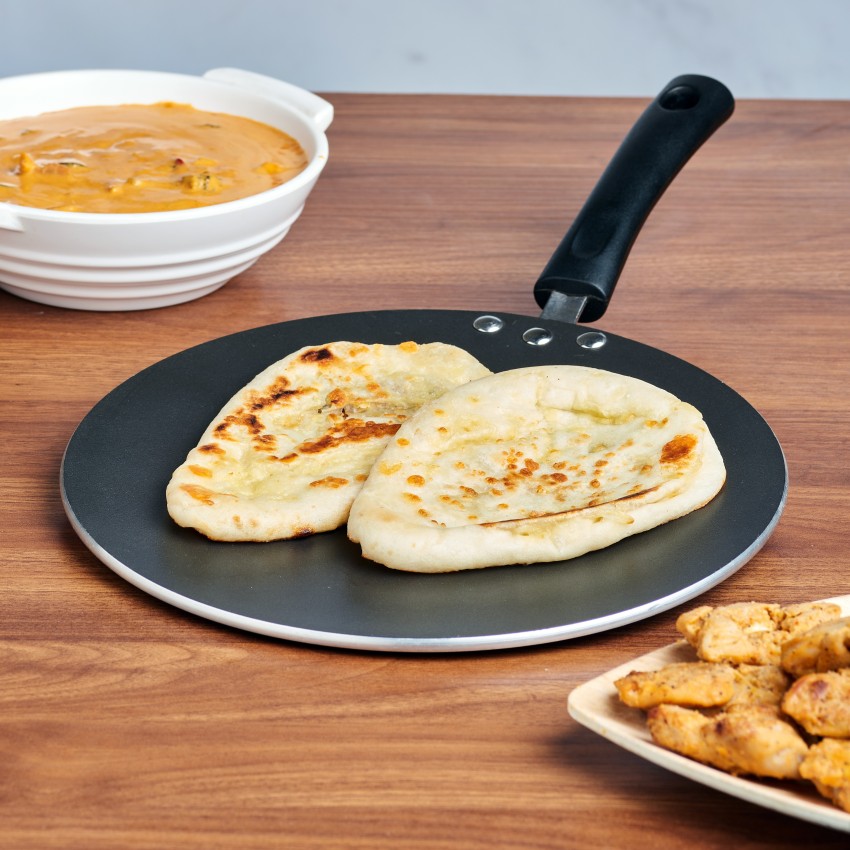 Vinod Zest Non-Stick Flat Dosa Tawa/Griddle, 10, Black 