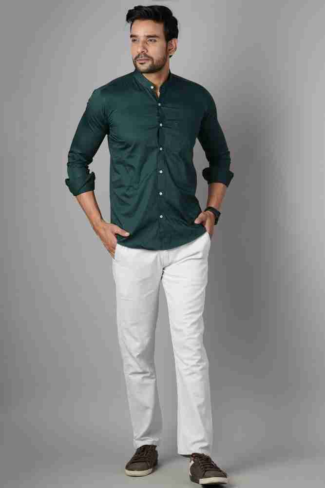 green shirt white pant