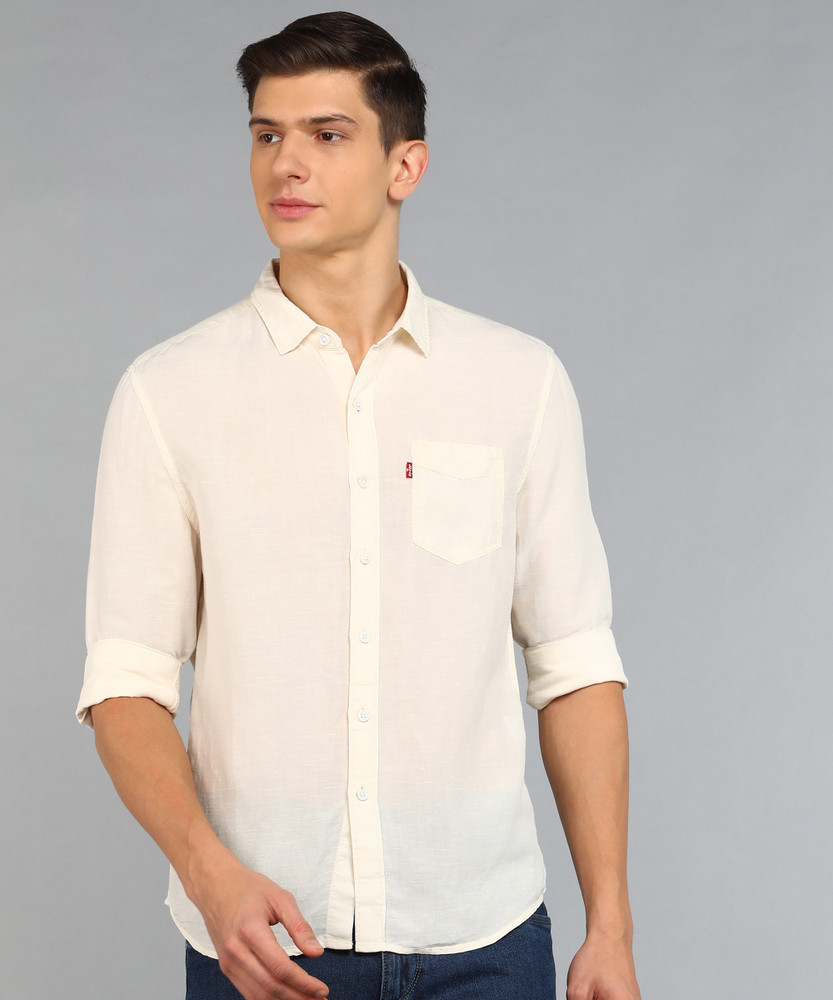 LEVI S Men Solid Casual White Shirt Buy LEVI S Men Solid Casual