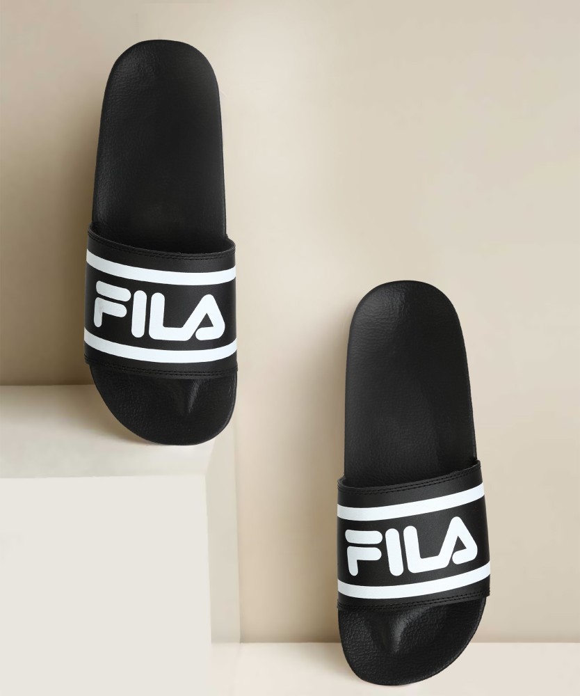 Fila black outlet slides