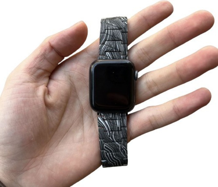 Sedona In Navy - Leather Luxury Apple Watch Band - Space Gray, Chalonne