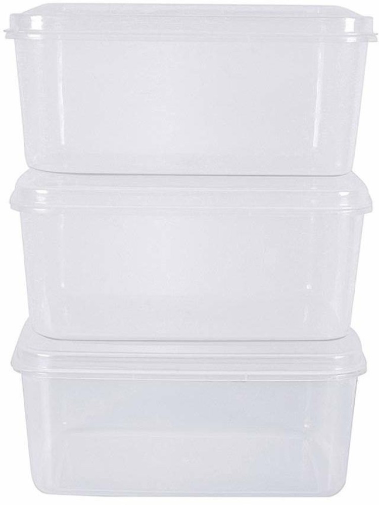 BLDM Clear Plastic Storage Use Boxes (Transparent, 22 x 28.5 x 14