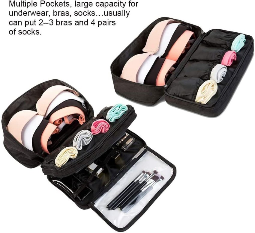 SHUANG YOU 3 Layer Lingerie Toiletry Travel Bag for Storage of Bra