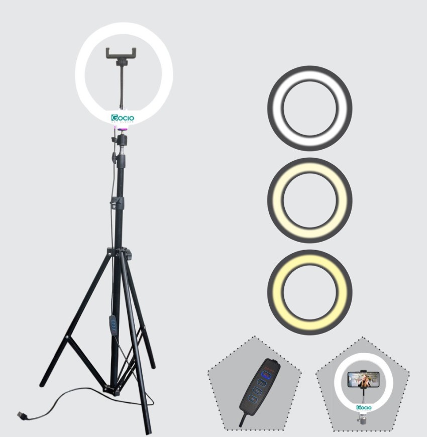 JAMMY ZONES Metal strong mobile phone tripod stand with ring fill light  stand home event Tripod, Tripod Kit - JAMMY ZONES 