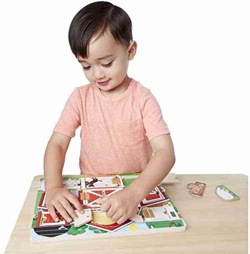 MELISSA DOUG Hide and Seek Farm Wooden Activity Board With