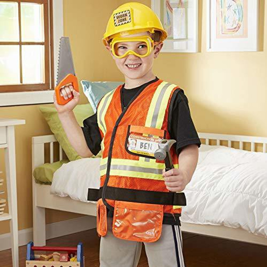 MELISSA DOUG Construction Worker Role Play Costume Dress Up Set