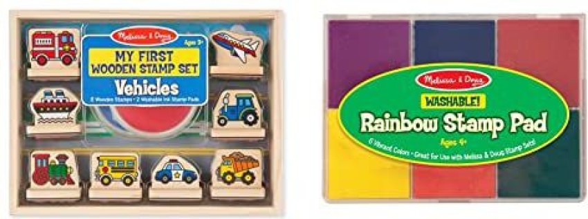 Melissa & Doug My First Vehicles Wooden Stamp Set