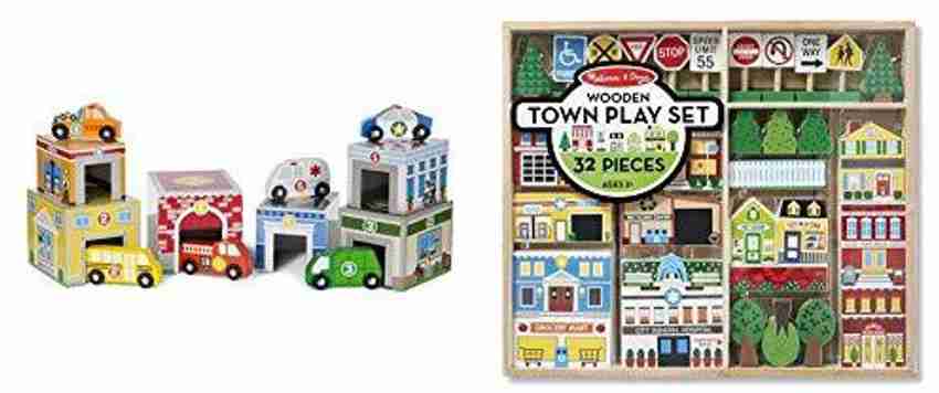 Melissa & doug nesting & sales sorting buildings & vehicles