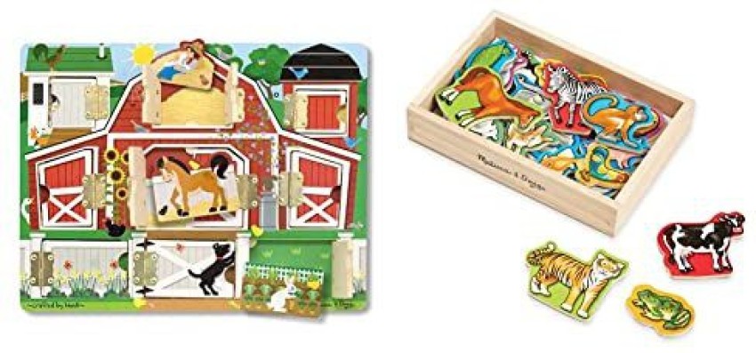 Melissa & Doug Hide and Seek Wooden Activity Board With Magnets Puzzles For  Toddlers And Kids Ages 3+