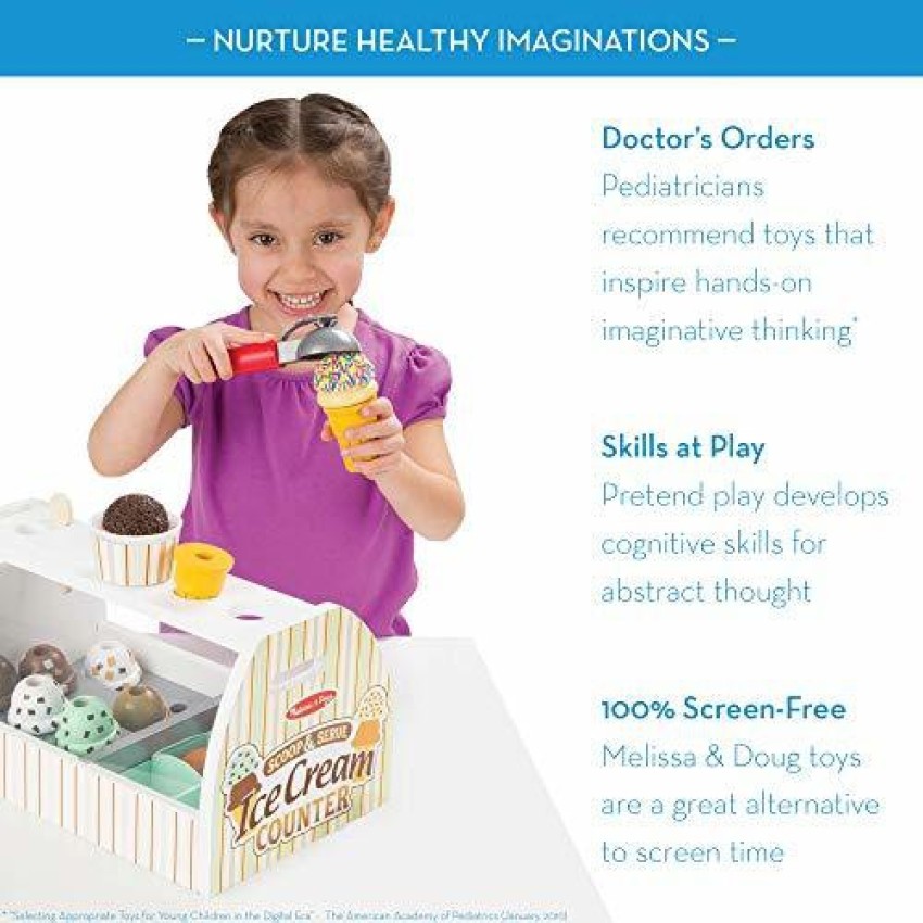 20 Piece Scoop and Serve Ice Cream Counter Play Set Accessory