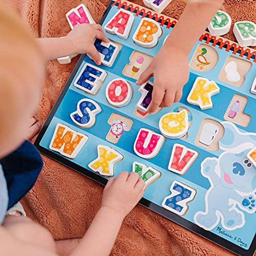 MELISSA DOUG Blue s Clues You Wooden Chunky Puzzle Alphabet