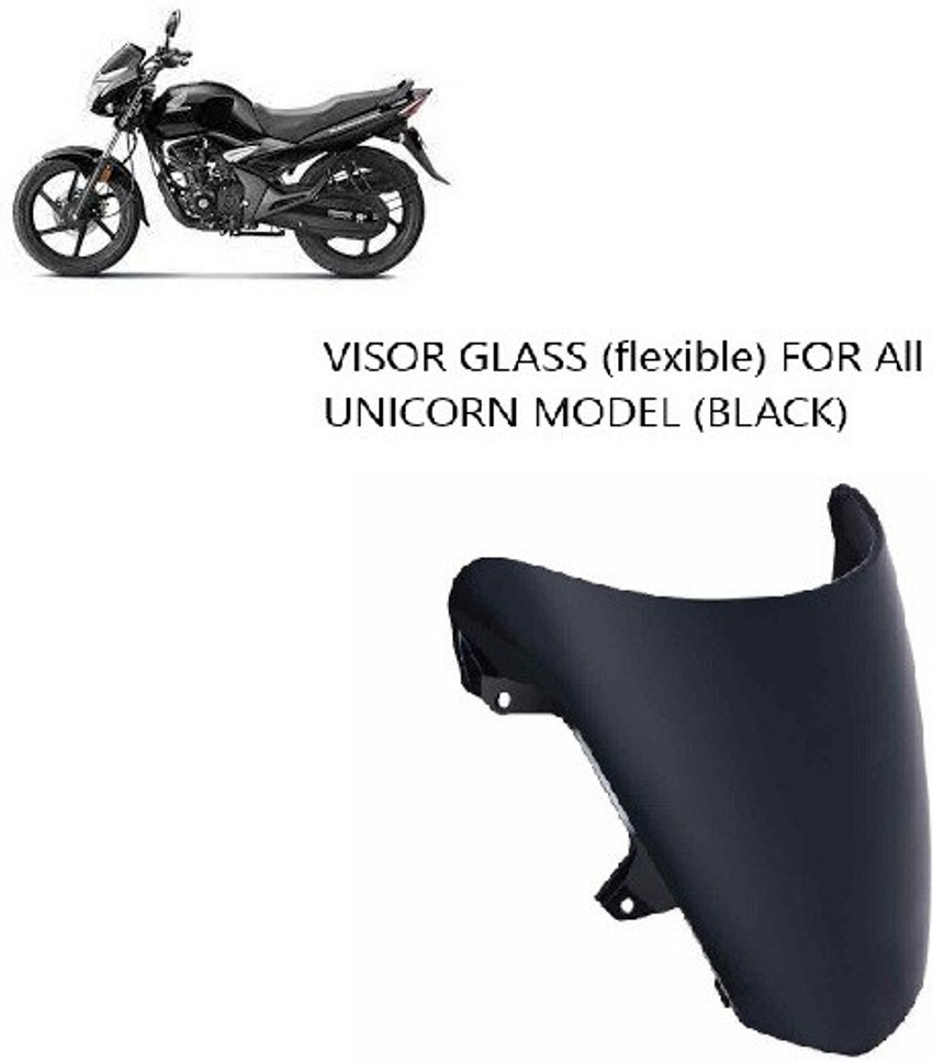 nirwana 4VISOR GLASS flexible FOR All UNICORN MODEL BLACK Bike