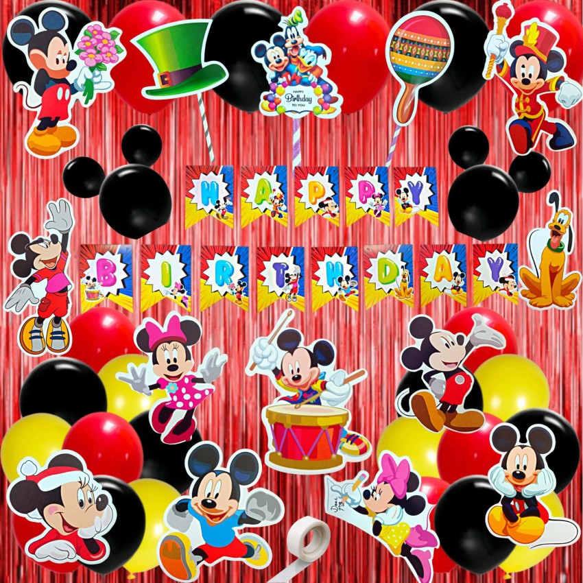 FLICK IN Mickey Mouse Birthday Decorations Cutout Props Red Curtain Minnie  Mouse Birthday Price in India - Buy FLICK IN Mickey Mouse Birthday  Decorations Cutout Props Red Curtain Minnie Mouse Birthday online