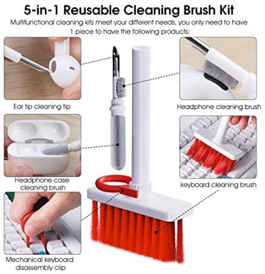 MARS 5 in 1 Soft Brush Cleaning tool Kit for Computers, Laptops