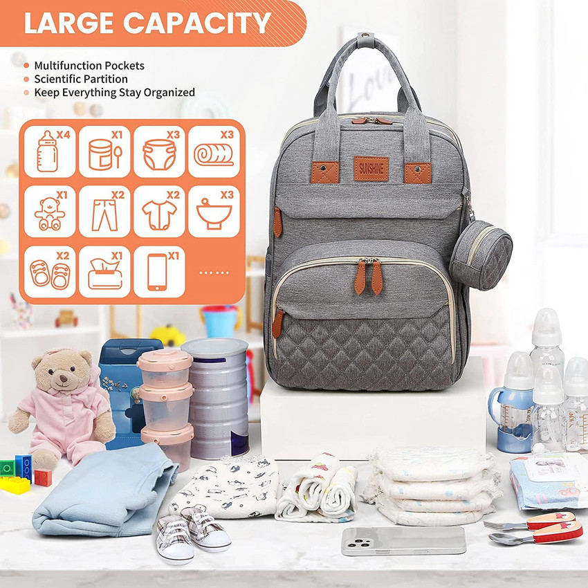 SHK Digitrade Diaper Bag Backpack All in One Baby Bags for Kids Mosquito Net 40X30X6 CM Grey Diaper Bag Buy Baby Care Products in India Flipkart