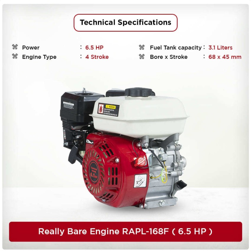 Really 6.5 HP 4 Stroke Petrol Bare Engine for Generator, Water
