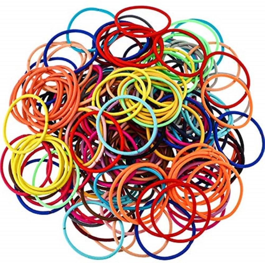 CS BEAUTY Hair Tie/Ponytail Rubber Band - Multicolour, Stretchy, Small, 60  pcs