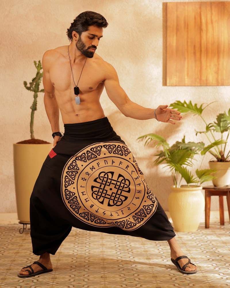 Buy Mens Flowy Graphic Printed Hippy Harem Pants For Travel Yoga Dance   Enimane