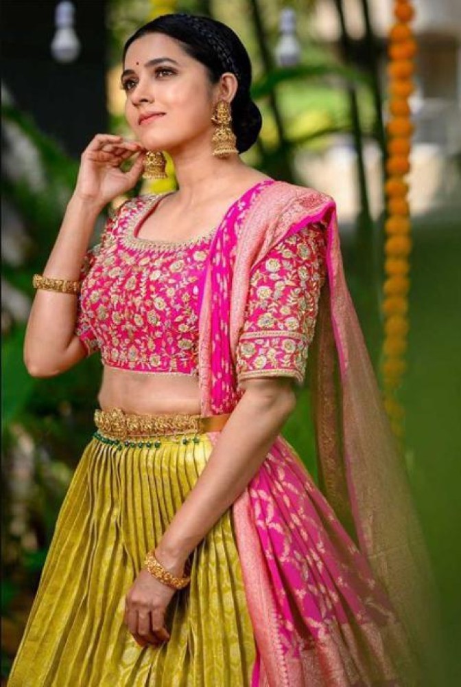 Buy Yellow Pink Lehenga Online In India - Etsy India