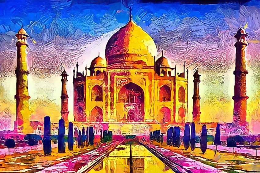 Buy Taj Mahal Blues Folk Art Concert Poster 12x18 Online in India