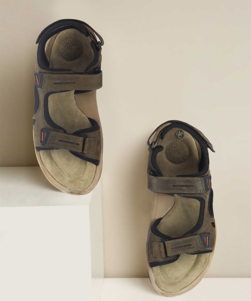 Woodland Mens Olive Floater Sandals