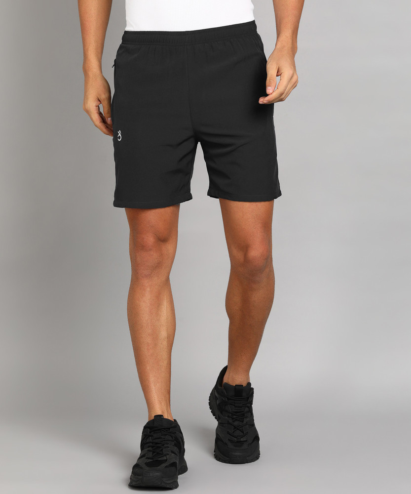 Lemona Solid Men Black Sports Shorts Gym Shorts Running Shorts