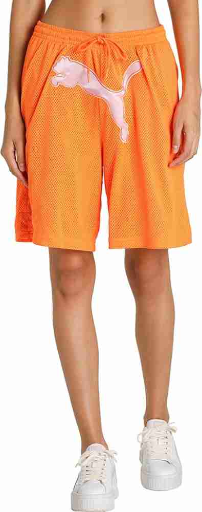 puma shorts womens orange