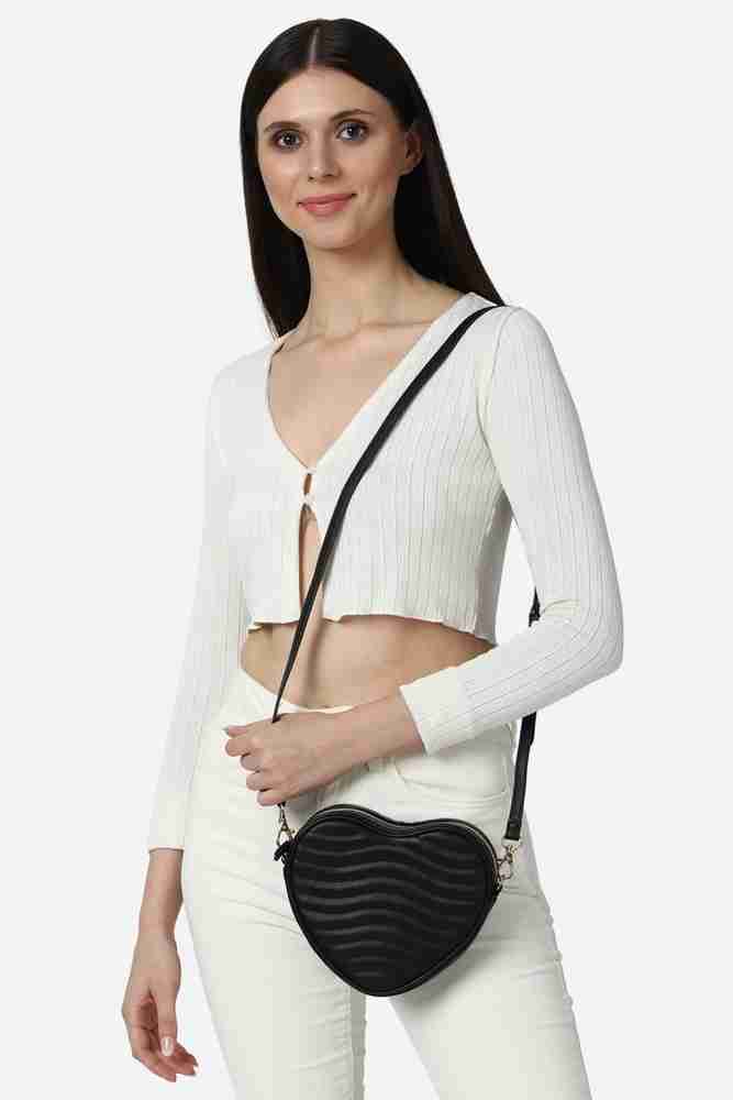 FOREVER 21 Black Sling Bag Cross Body bag Black Price in India