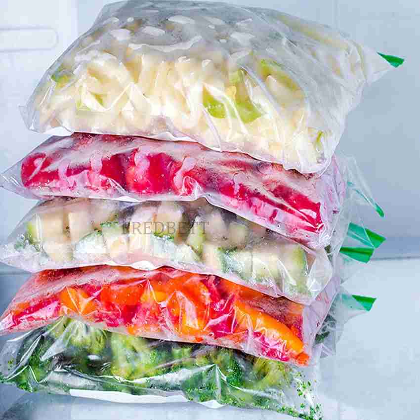 FREDBETT Slider Freezer Storage Bags With Expandable Bottom 